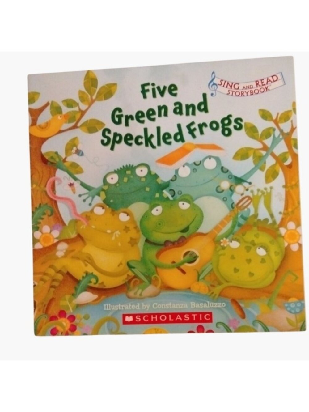 Five Green Speckled Frogs Sing Read Storybook Scholastic Illustrated Basaluzzo